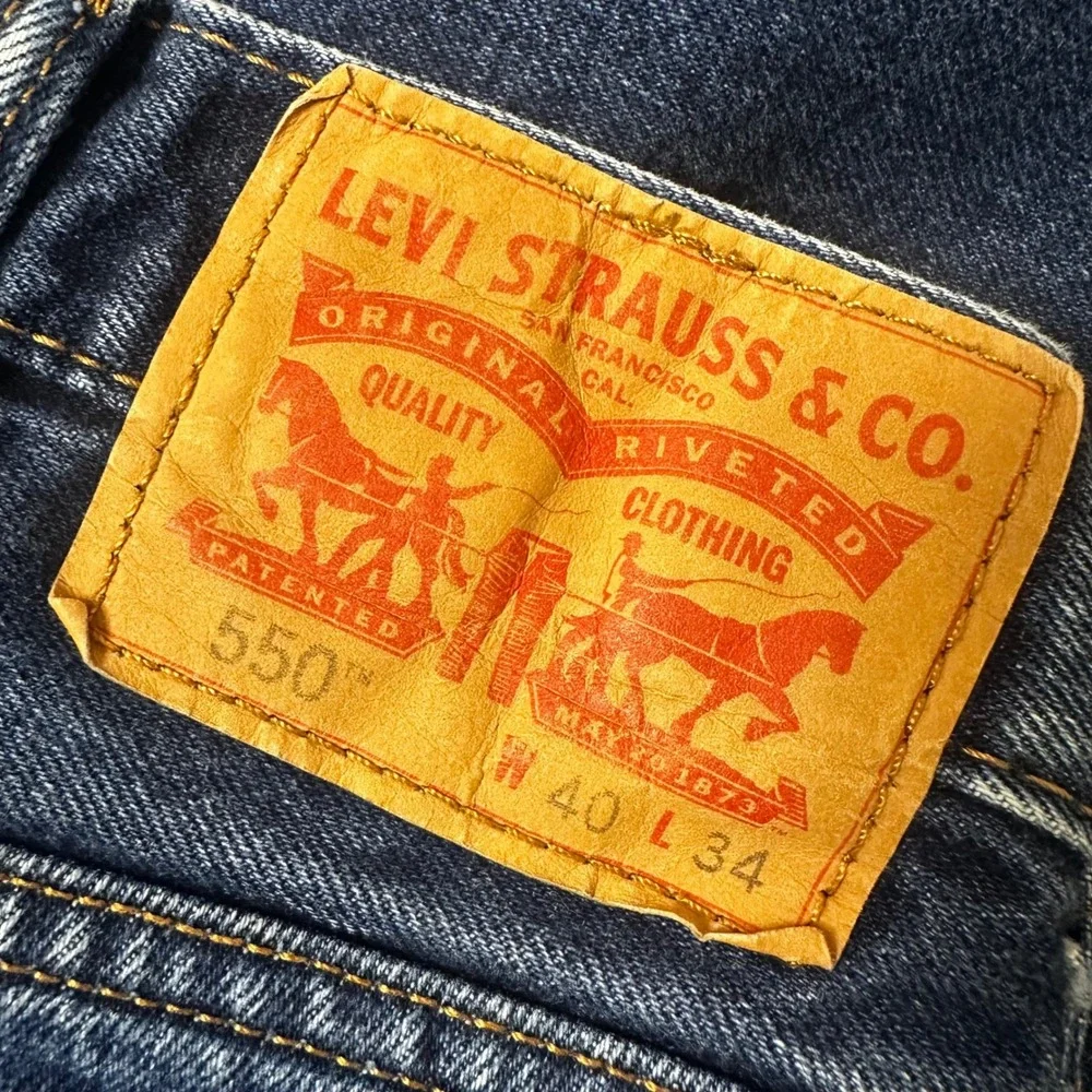 Levis 550 Jeans Mens 40x32 Relaxed Fit Tapered Denim Medium‎ Wash Y2K Streetwear